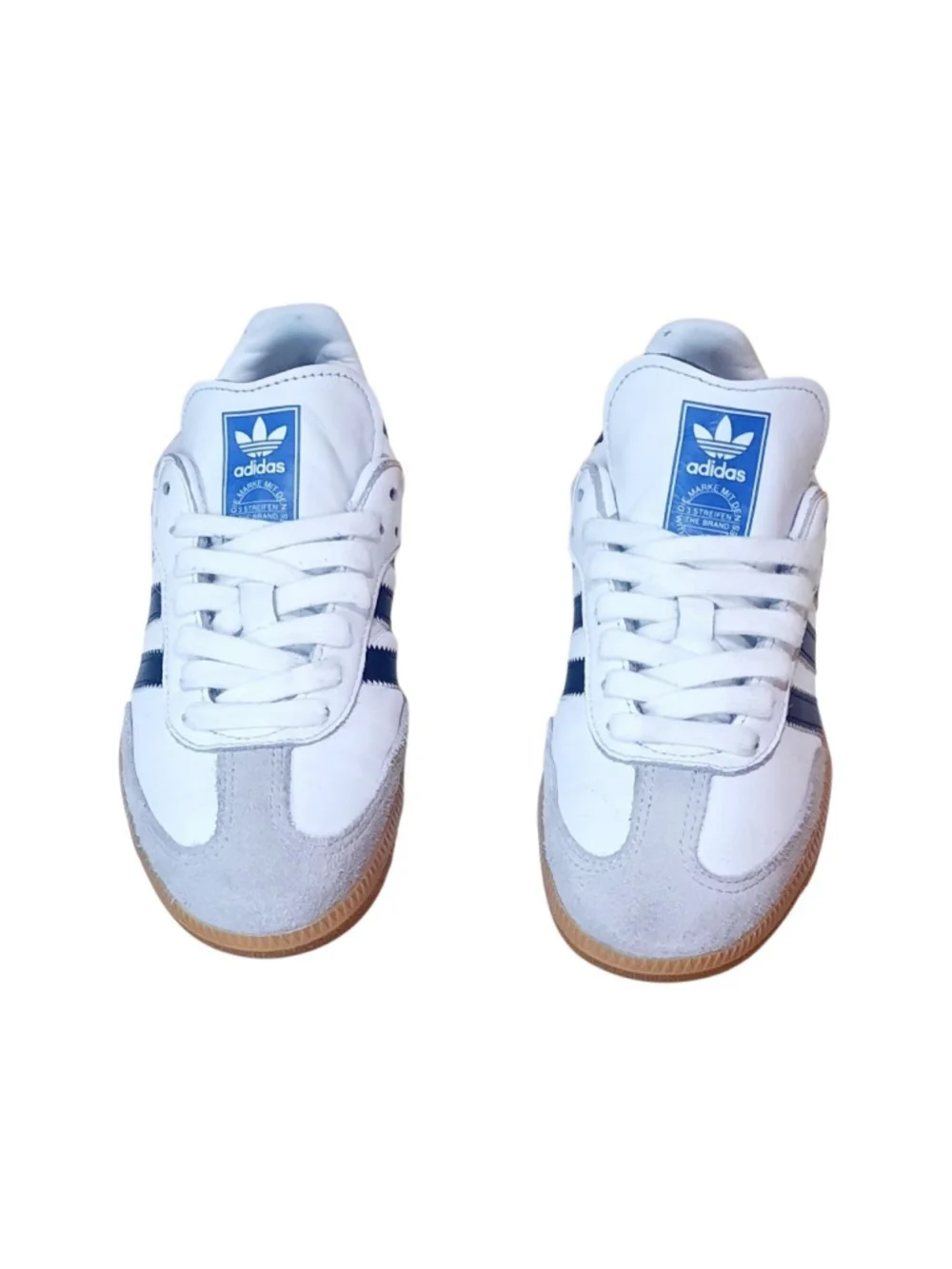 Adidas Samba OG leather Shoes- White/ Night lndigo (1F3814) Womens size 5